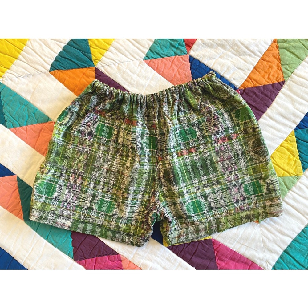 Colorful Guatemalan Embroidered Patchwork Shorts - Picture 6 of 6